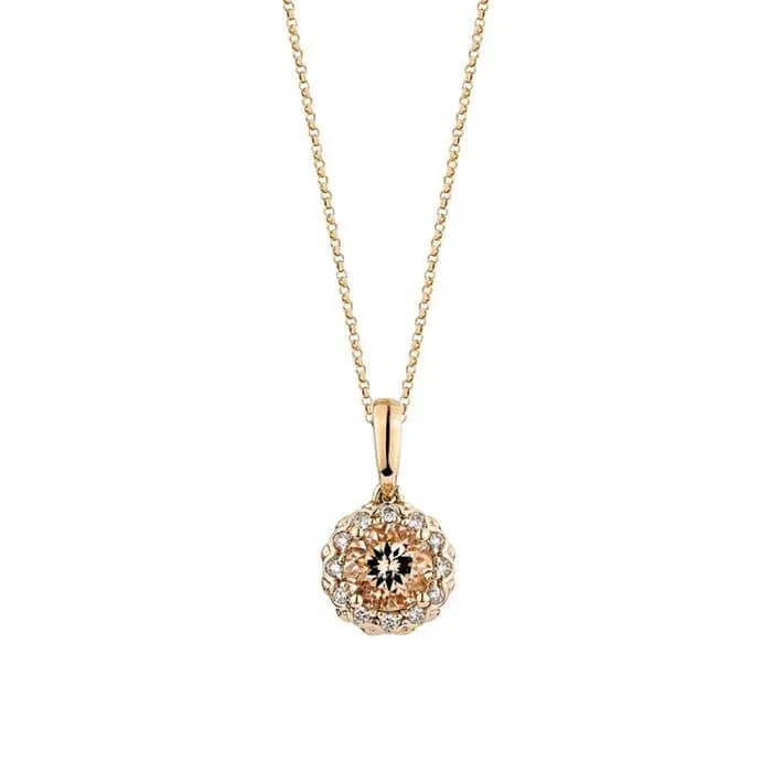 Le Vian Pendant featuring Peach Morganite and Vanilla Diamonds in 14K Strawberry Gold