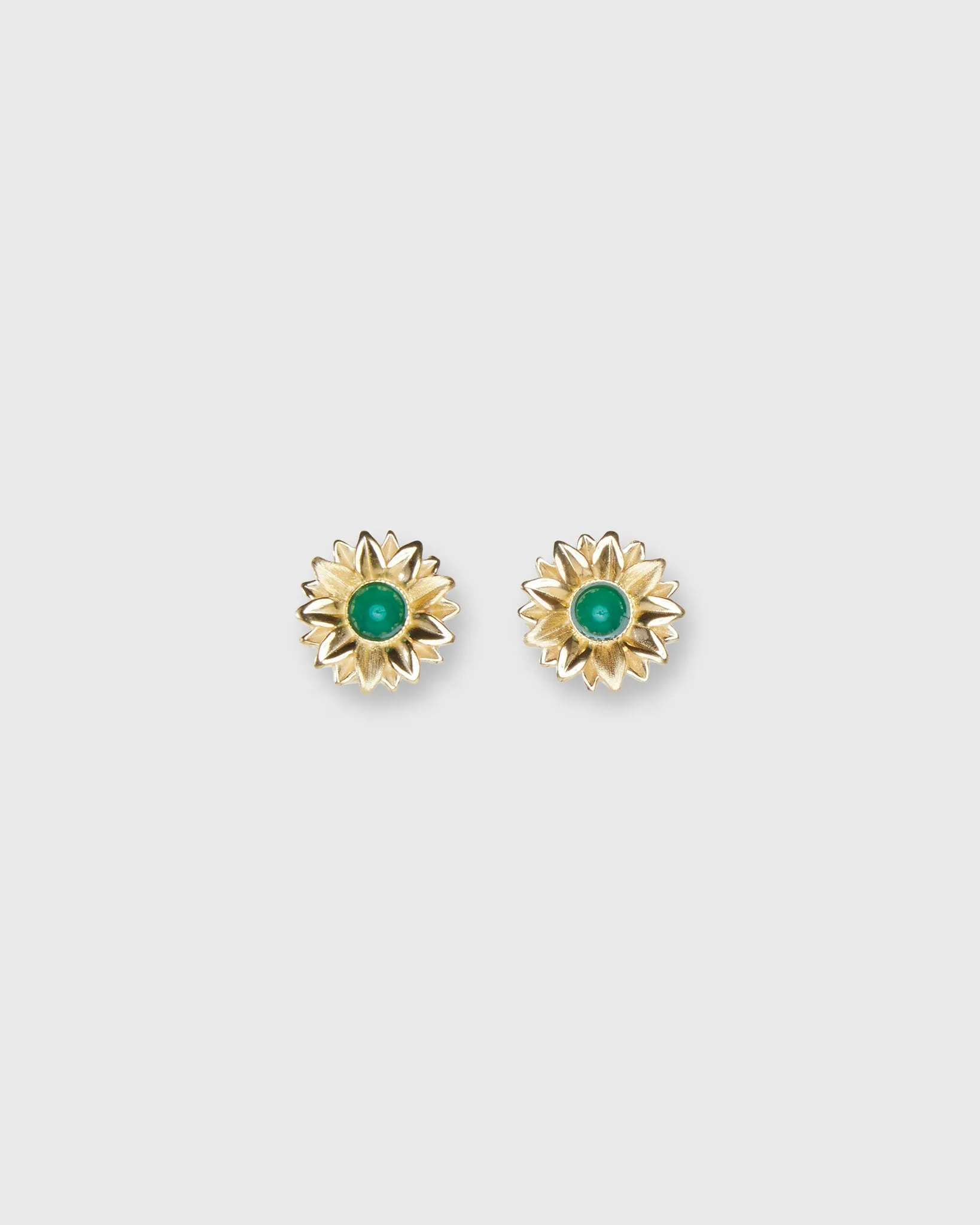 Limoncello Micro Earrings in Gold/Jade