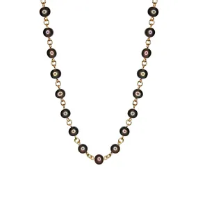 Linked Black Pearl Necklace