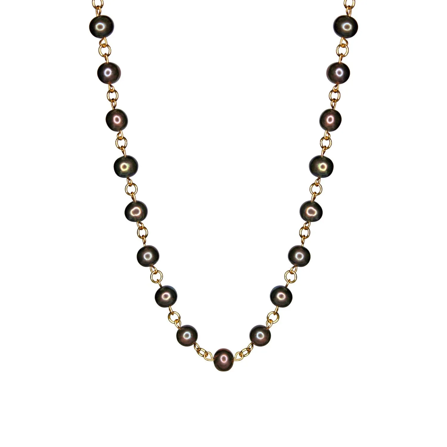 Linked Black Pearl Necklace