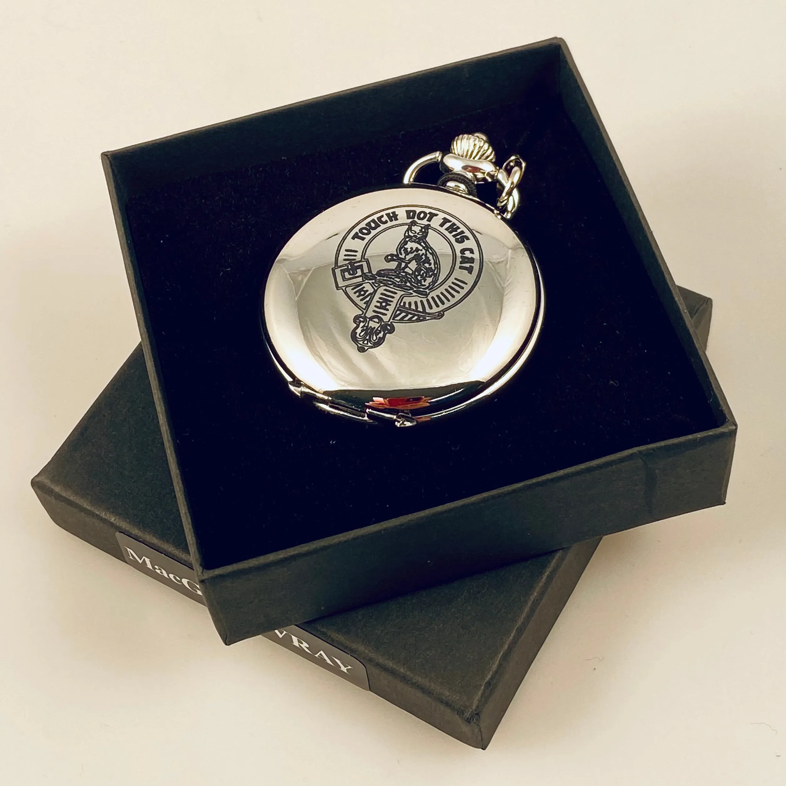 MacGillivray Clan Crest Engraved Pocket Watch