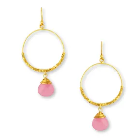 Marie Pink Jade Earrings