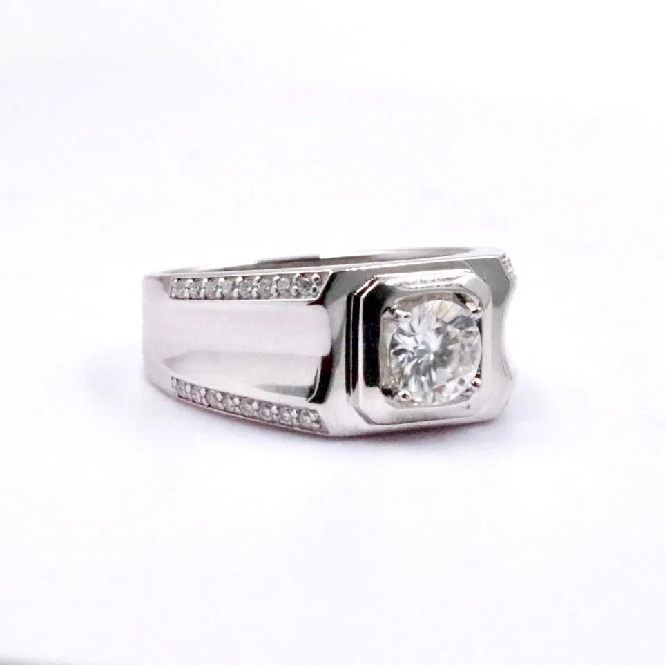 Men's Moissanite Ring Moissanite Mens ring white Moissanite Ring Natural Moissanite Wedding Ring SKU: 6142020