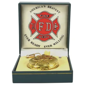 Men's Solid Brass Fire Department Pocket Watch