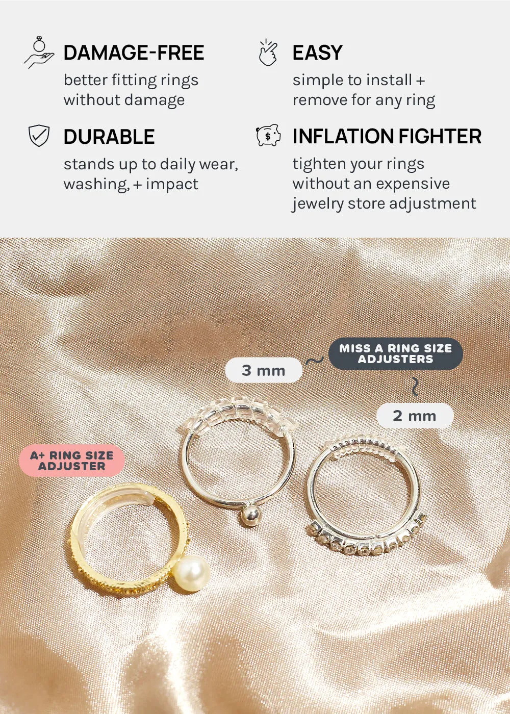 Miss A Ring Size Adjusters