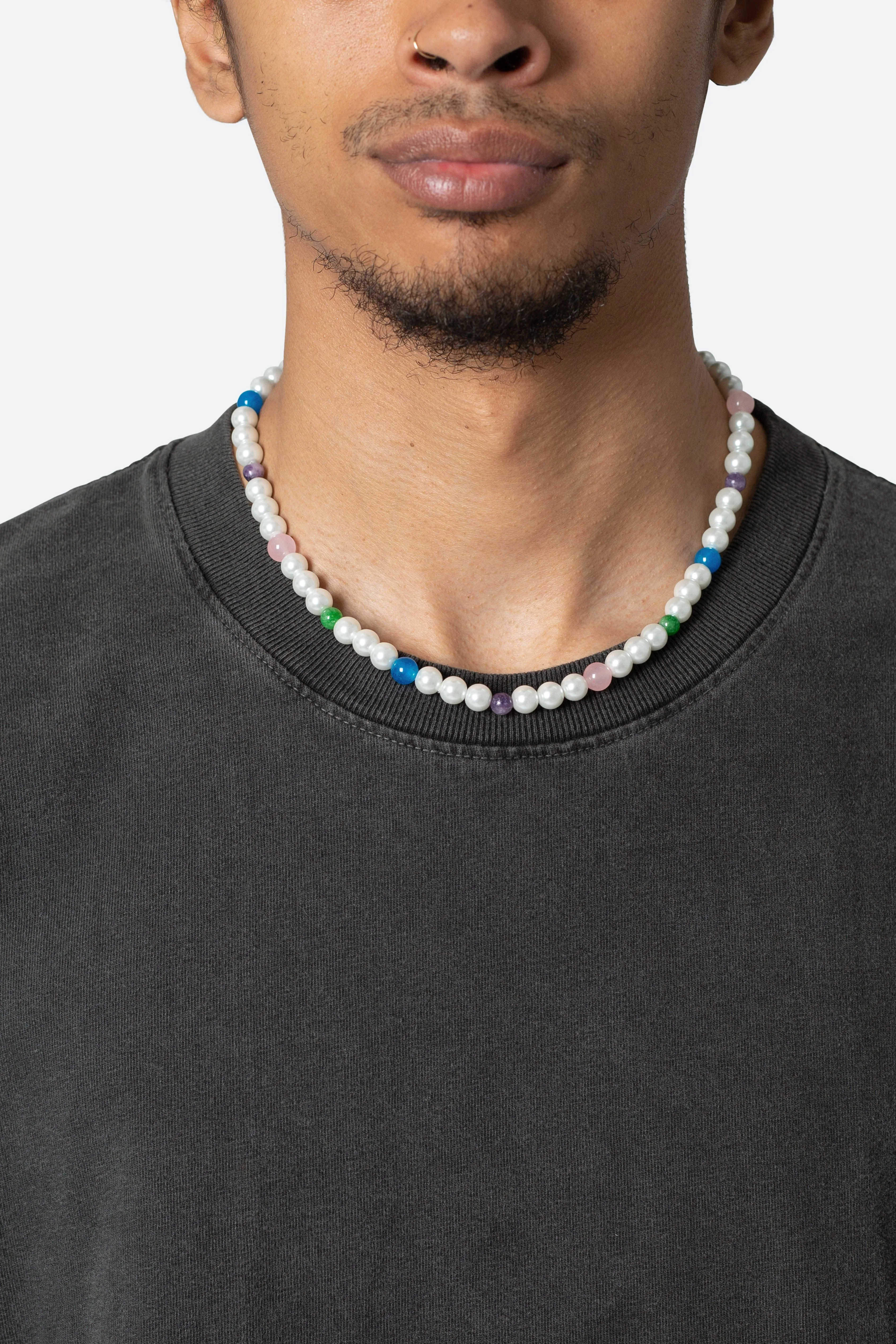 Mixed Beaded Pearl Necklace - Multi