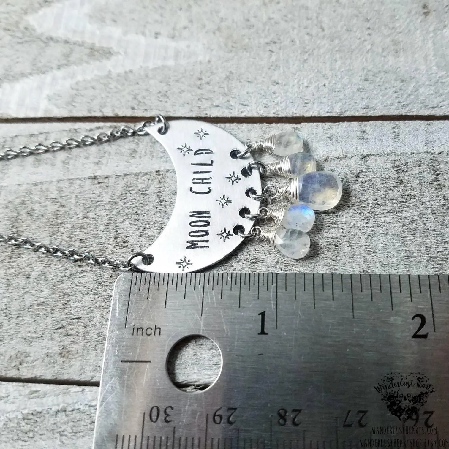 Moon child shield necklace