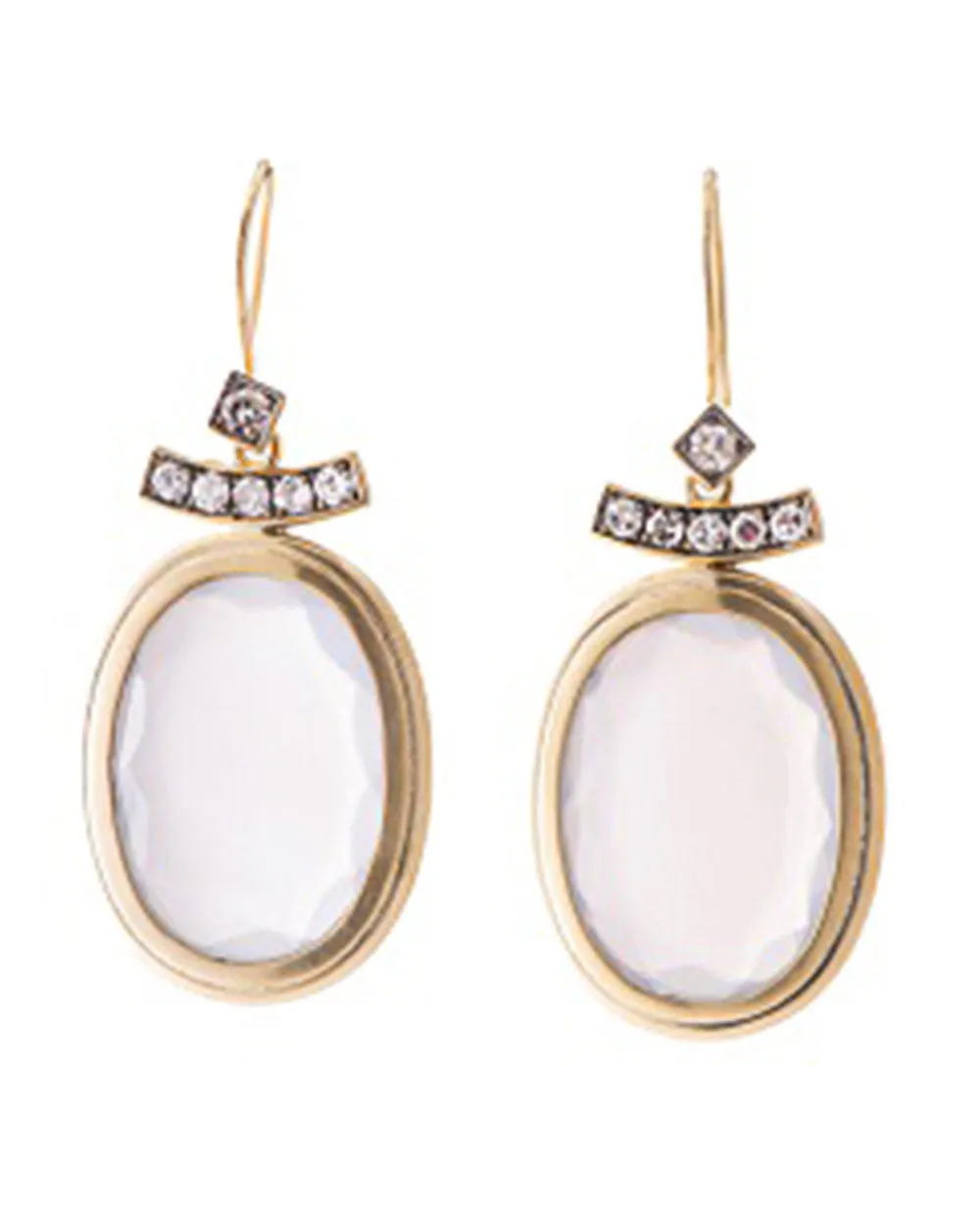 Moonstone and Diamond Earrings