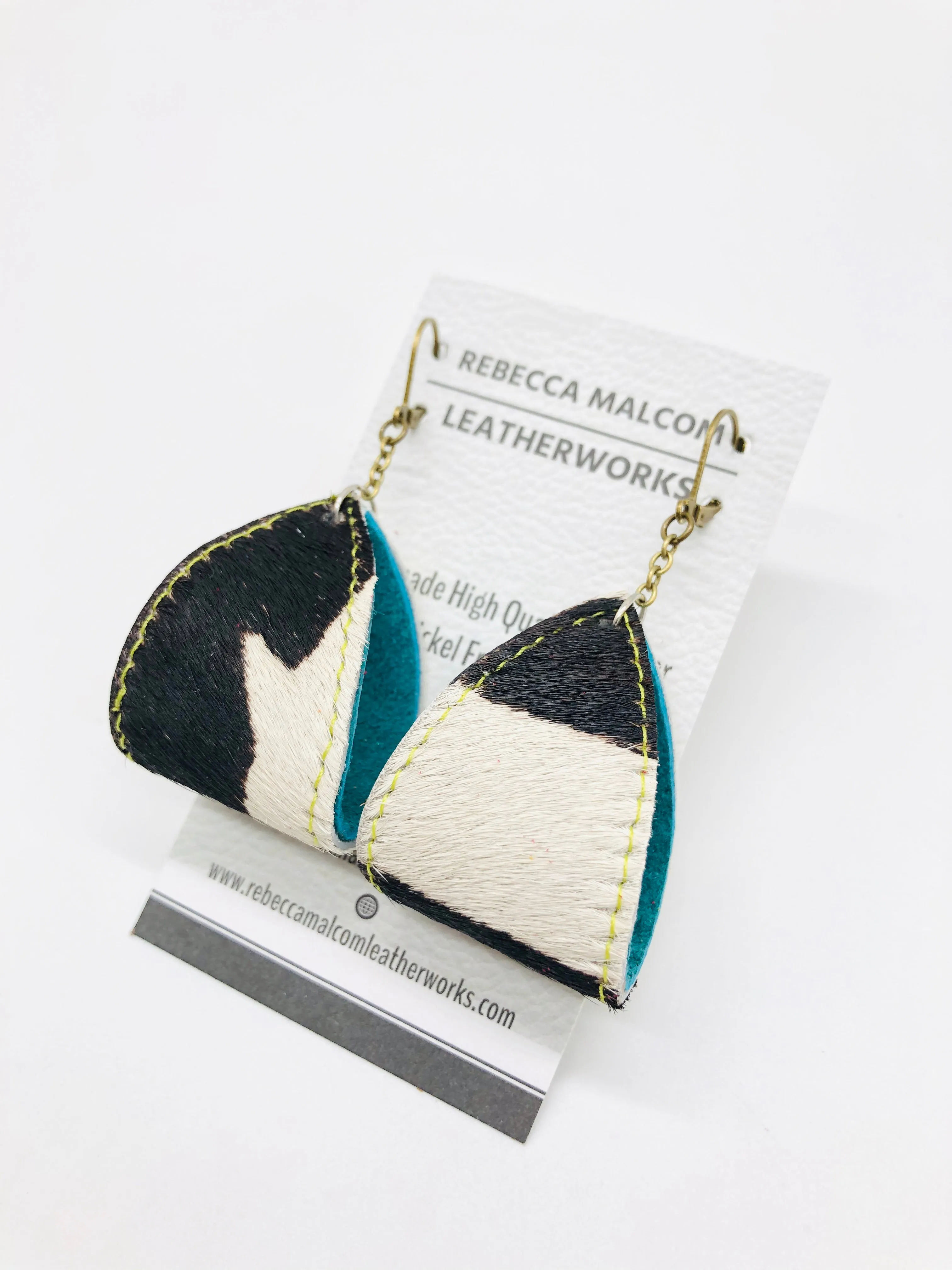 Moxie Two-Tone Leather Earrings