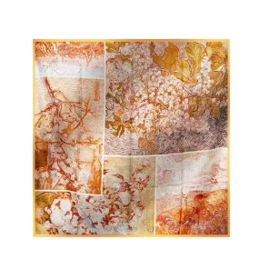 Mulberry Silk 14 Momme Square Scarf Spring Canvas 108x108 cm