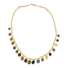 Multi-color Gemstone Victorian Estate Necklace