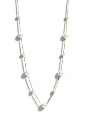 Multi Size Akoya Pearl Yellow Gold Necklace