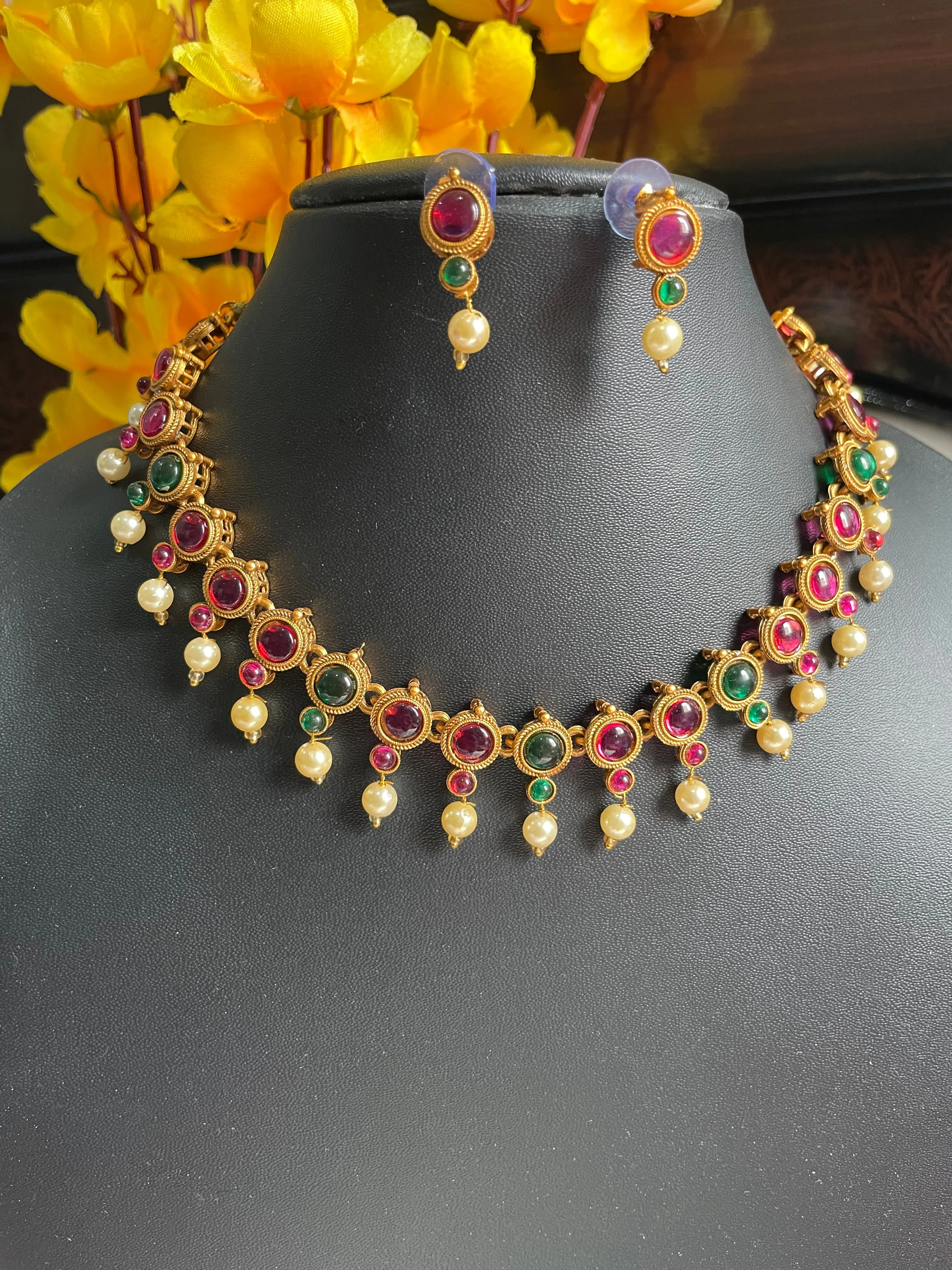 Multi stone Beads Necklace