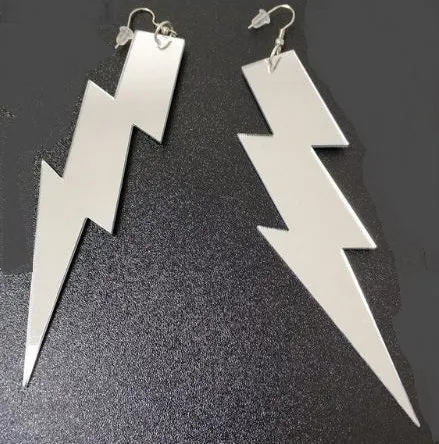 Multicolor lightning Bolt earrings for men and women, punk hiphop fashion jewelry earrings accessories