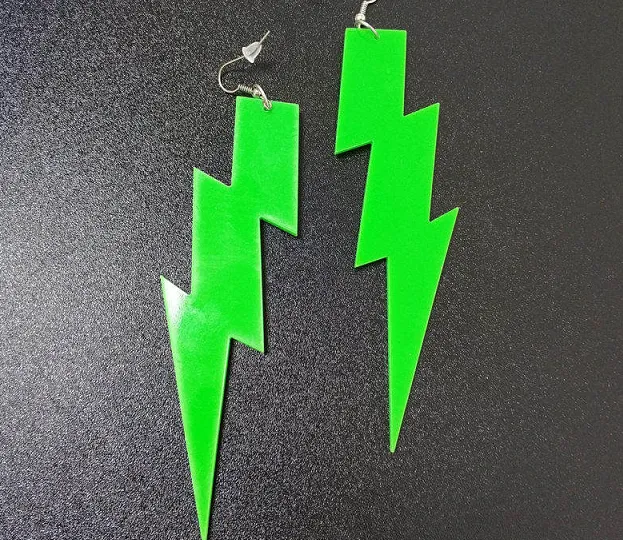 Multicolor lightning Bolt earrings for men and women, punk hiphop fashion jewelry earrings accessories