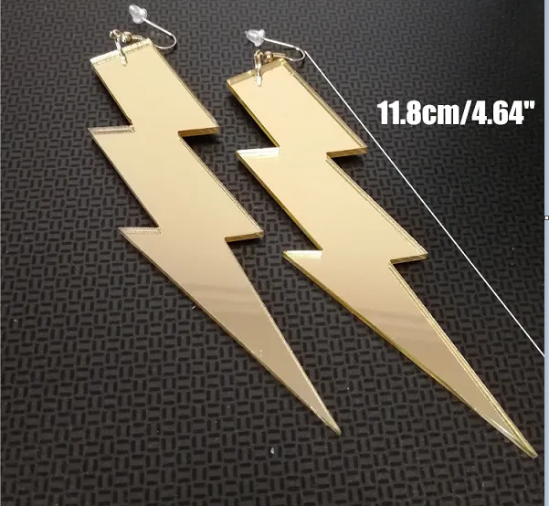 Multicolor lightning Bolt earrings for men and women, punk hiphop fashion jewelry earrings accessories