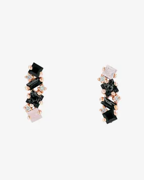 Nadima Black Ombre Bar Studs