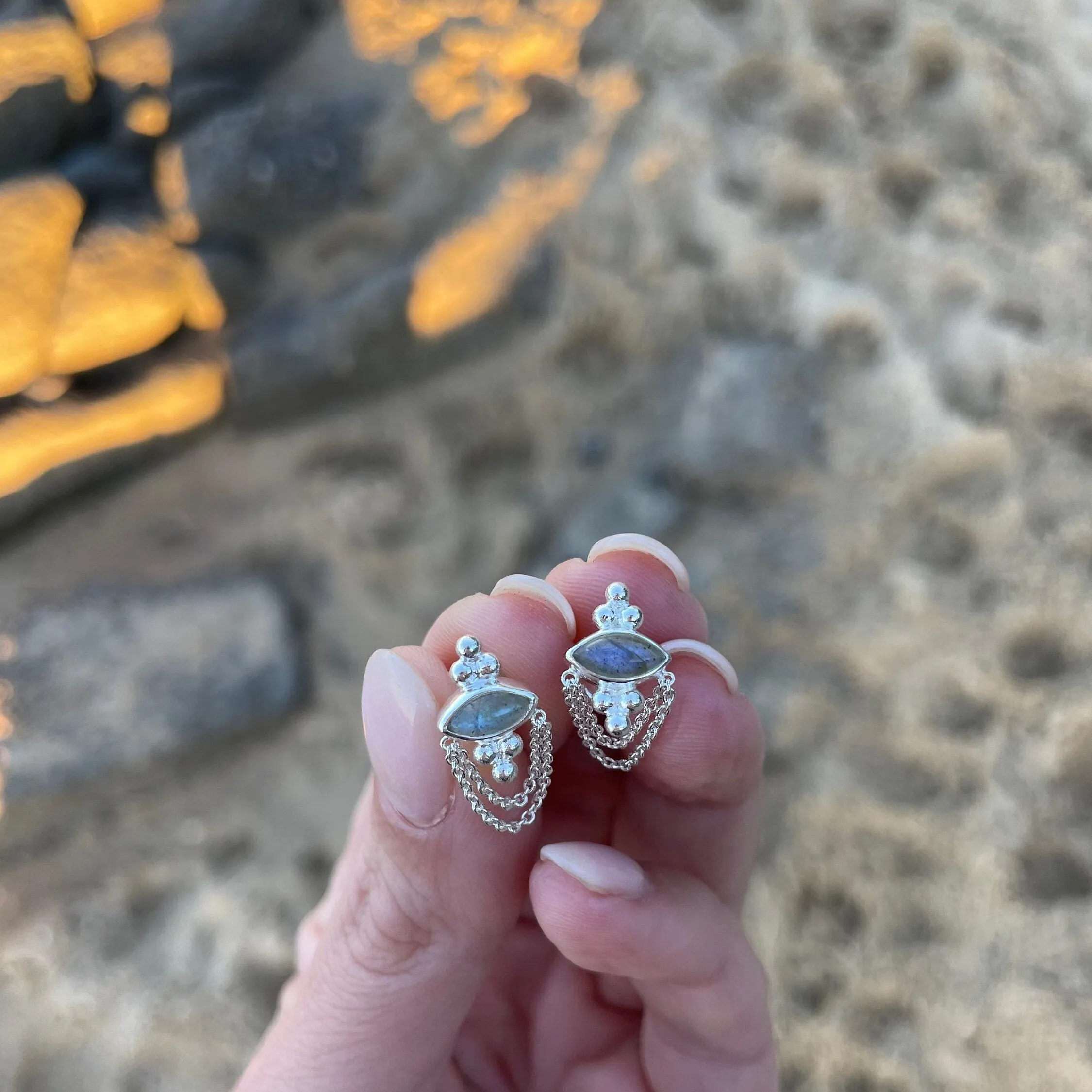 Natalia Silver Labradorite Studs