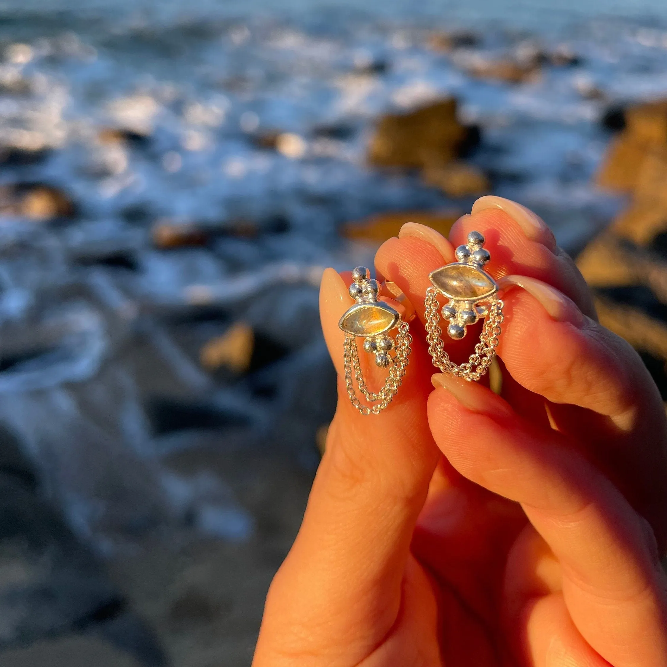 Natalia Silver Labradorite Studs