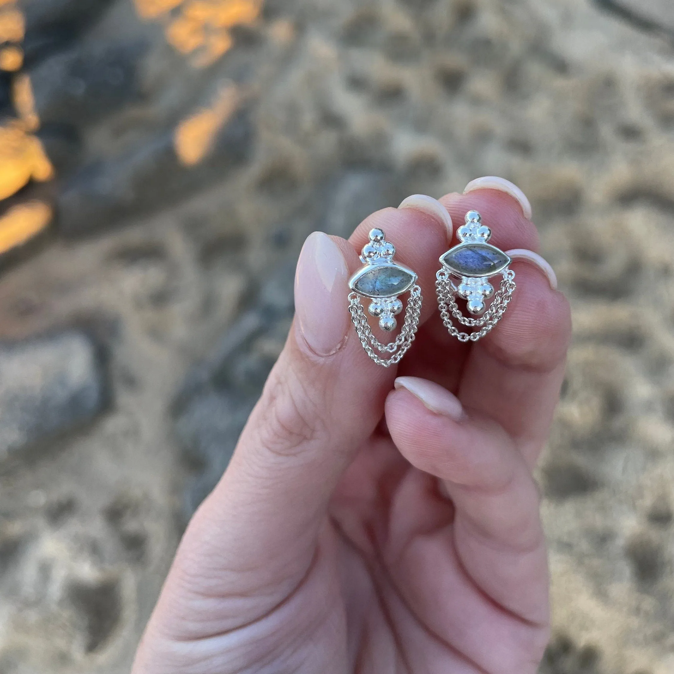 Natalia Silver Labradorite Studs