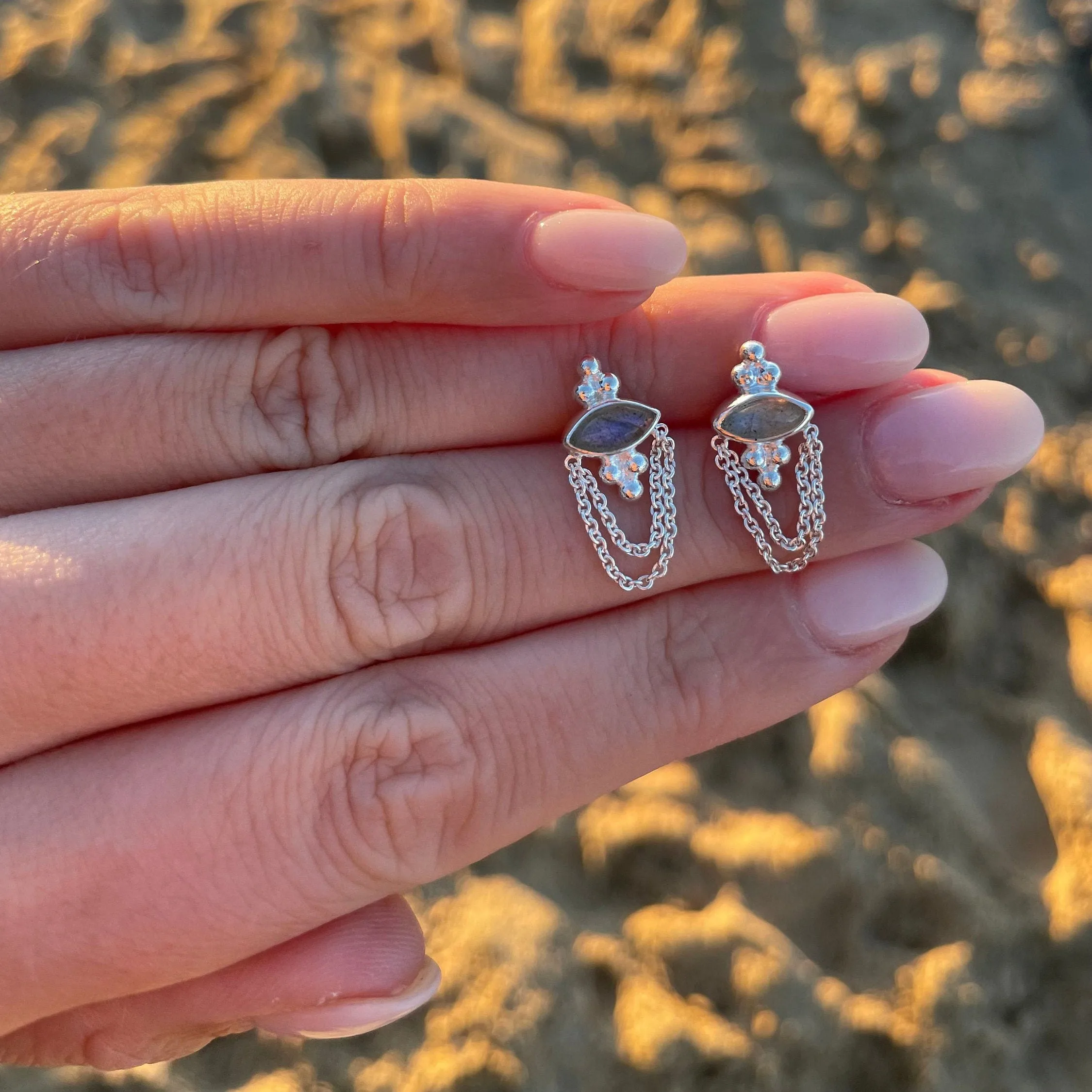 Natalia Silver Labradorite Studs