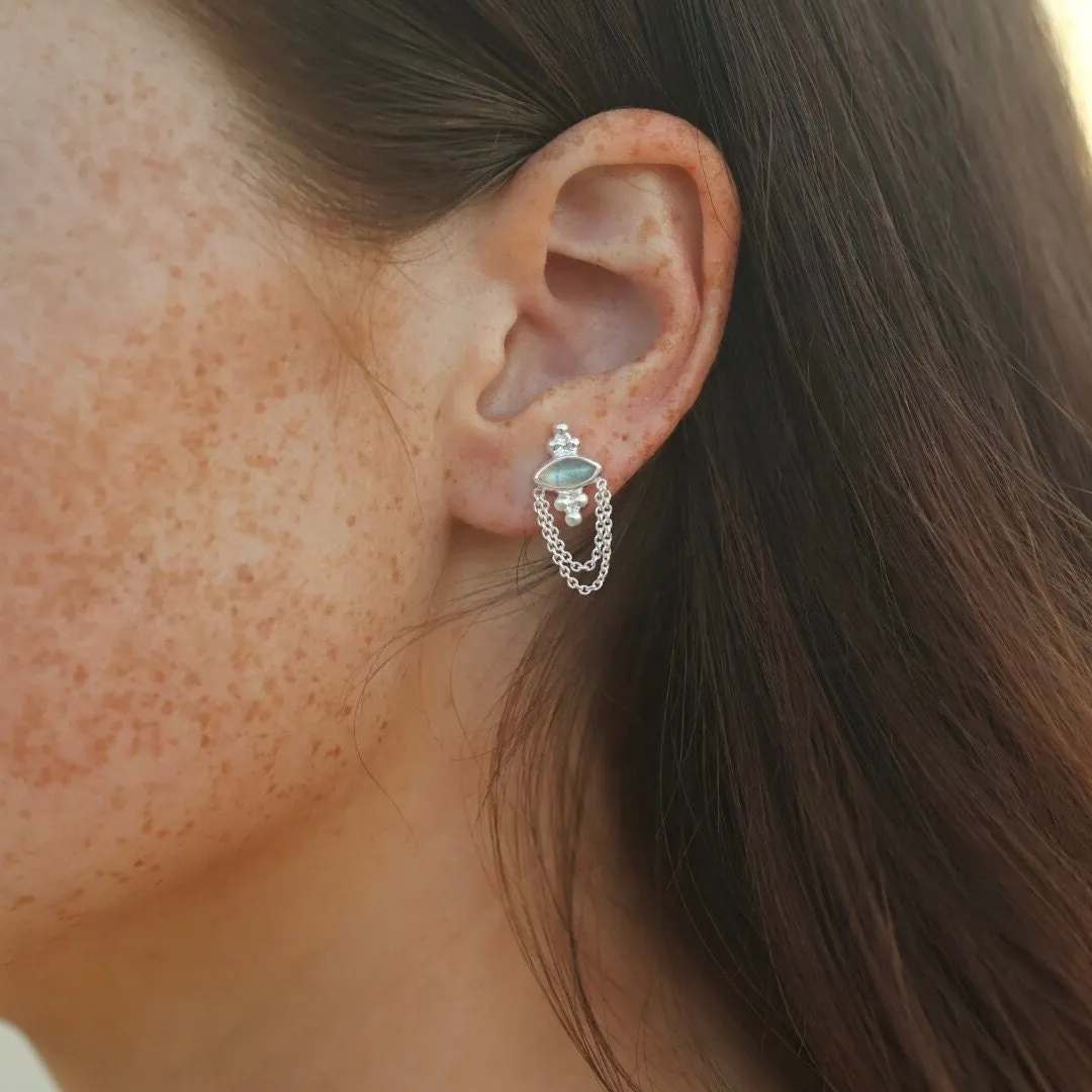 Natalia Silver Labradorite Studs