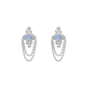 Natalia Sterling Silver Rainbow Moonstone Earrings