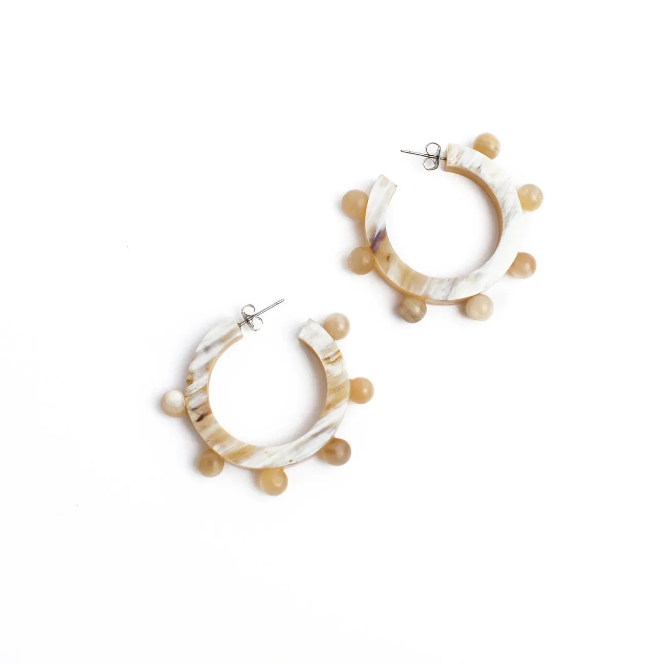 Natural Bead Hoops