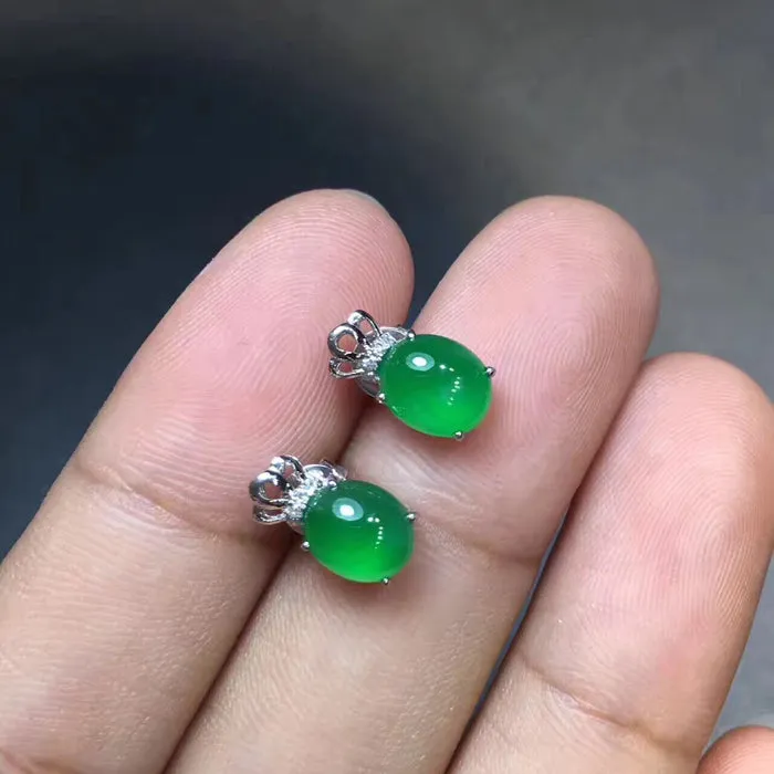 Natural Jade Earrings Jadeite Earrings NEG18