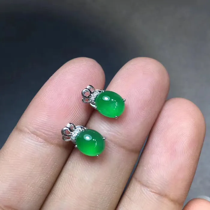 Natural Jade Earrings Jadeite Earrings NEG18