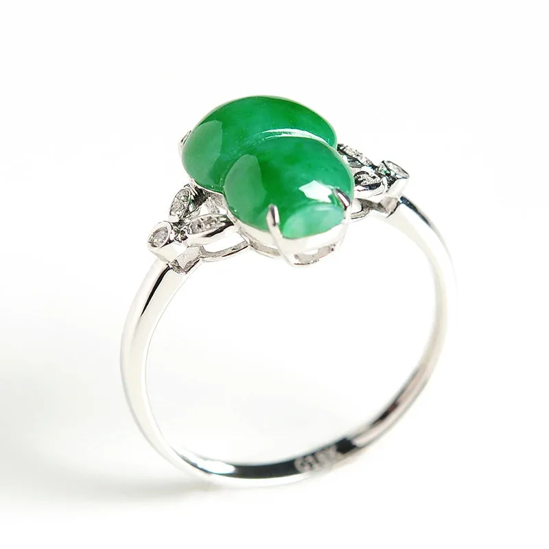 Natural Jade Ring Jadeite Gold Gourd Ring RG65