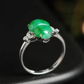 Natural Jade Ring Jadeite Gold Gourd Ring RG65