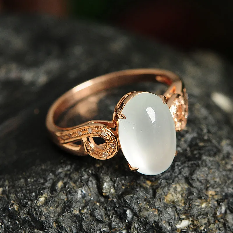 Natural Jade Ring Jadeite Gold Ring RG40