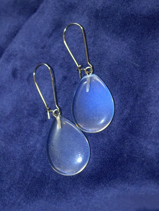 Natural rainbow moonstone earrings blue flash teardrop moonstone statement earrings dangle drop genuine moonstone earrings unique gift idea