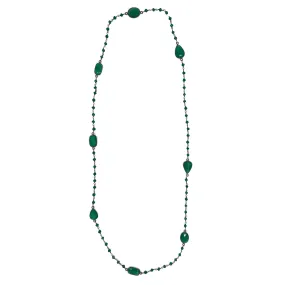 NECKLACE Layering Green Teardrop Beaded - New w/out Tags