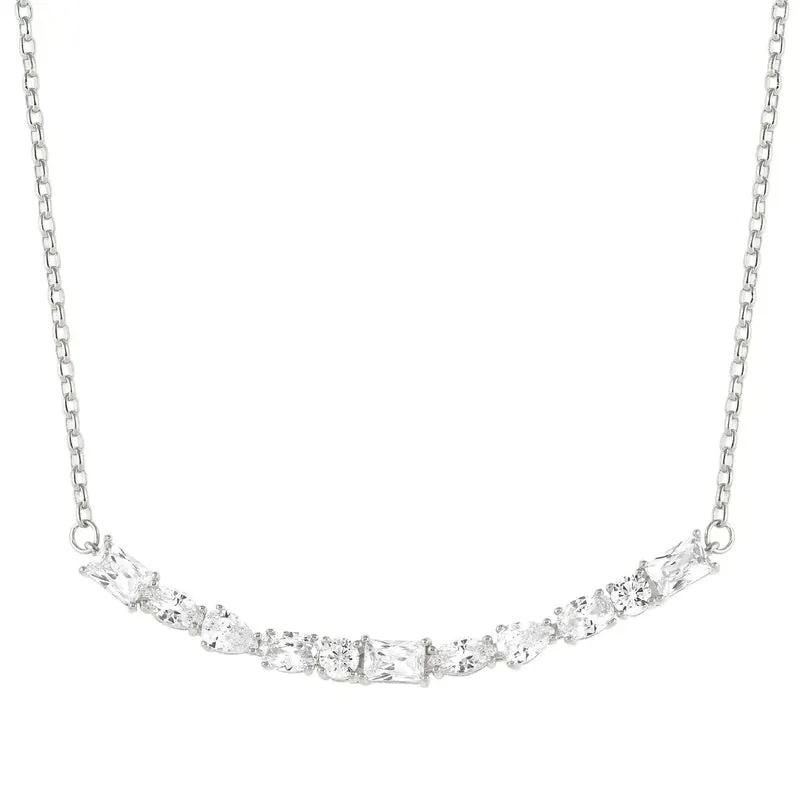 Nomination Colour Wave Necklace, Cubic Zirconia, Silver