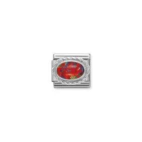 Nomination Composable Link Rope, Oval Red Opal Stone, Silver