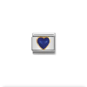 Nomination - Link 18k Gold STONE HEART LAPIS