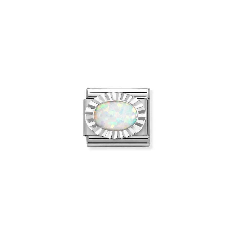 Nomination - Link STONES 925 Sterling silver WHITE OPAL