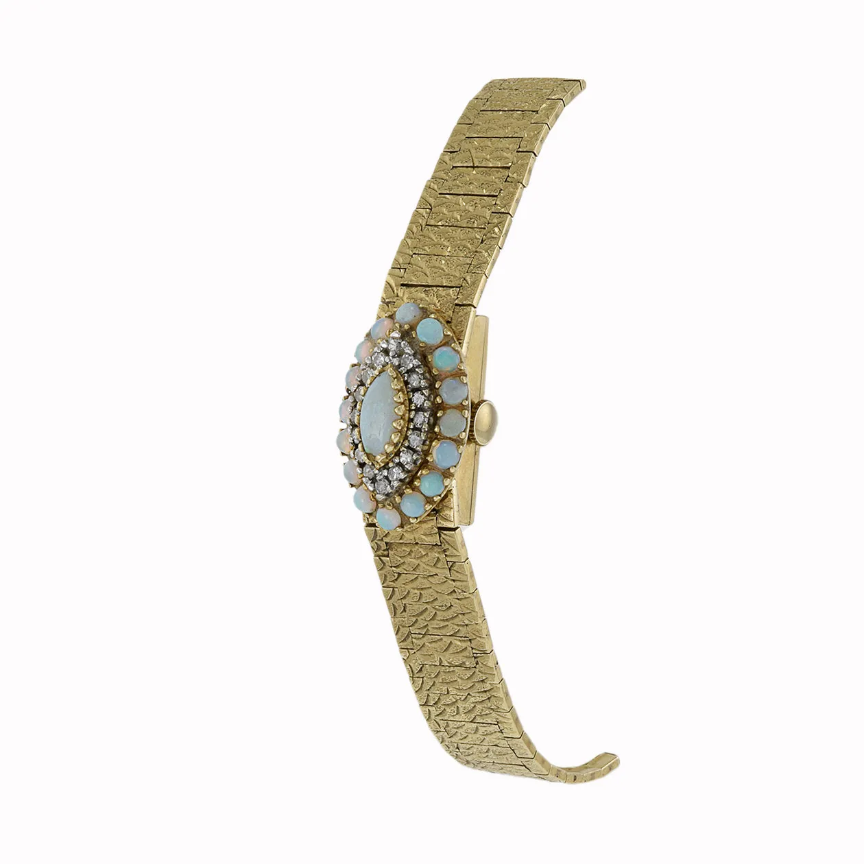 North Star 1960's Opal and Diamond Cocktail Watch