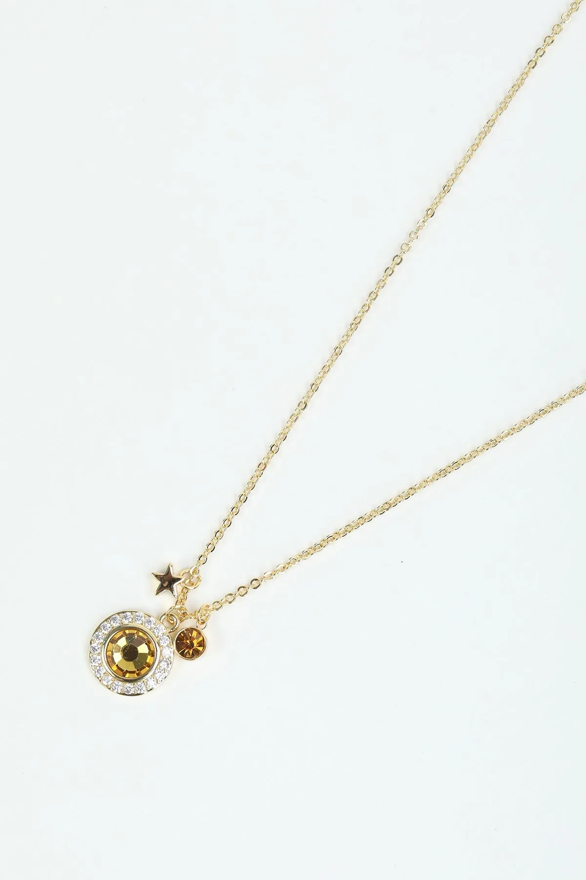 November Birthstone Charm Necklace