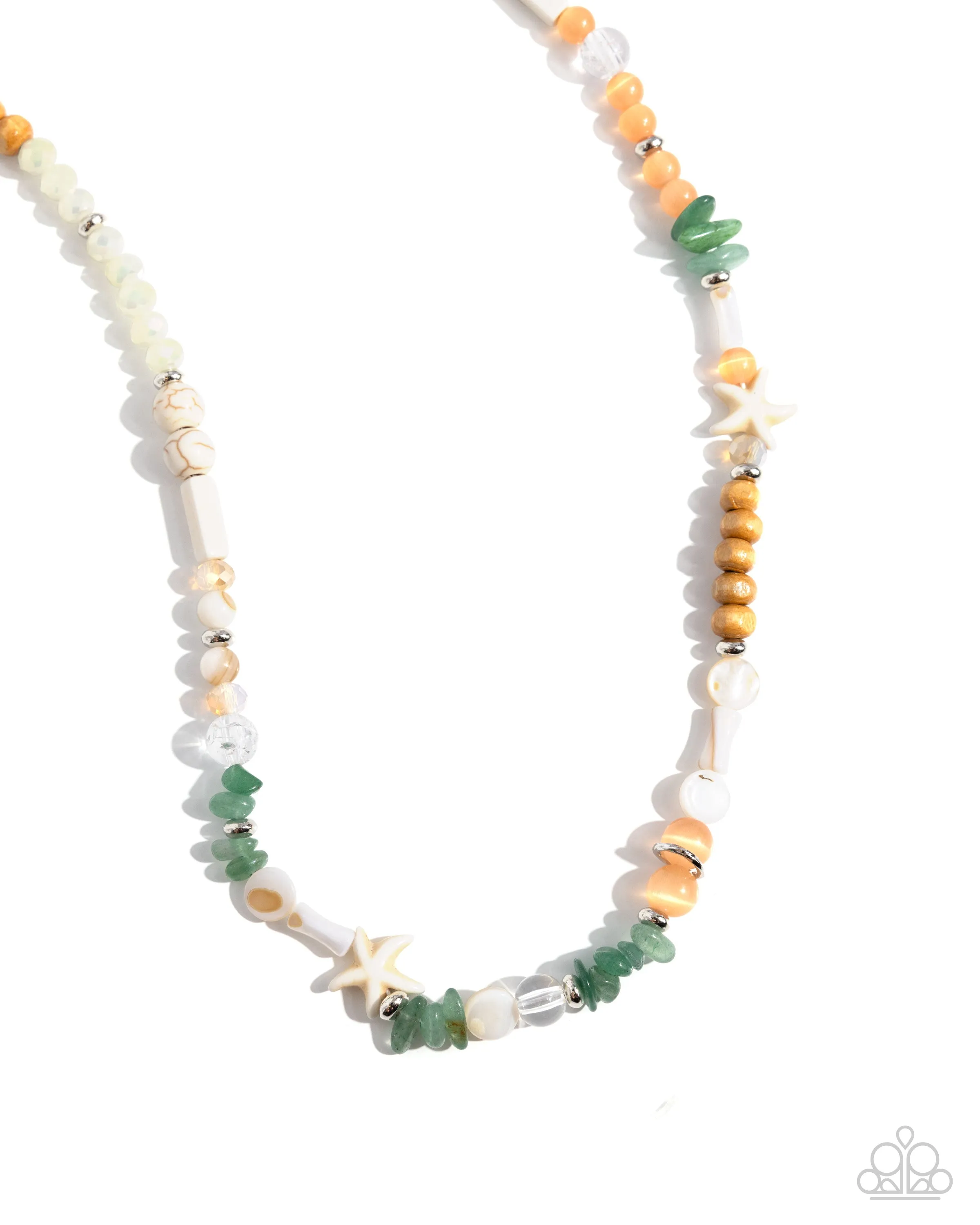 Open Door Jewelry - Beachy Beginner - Green Necklace - Paparazzi Accessories