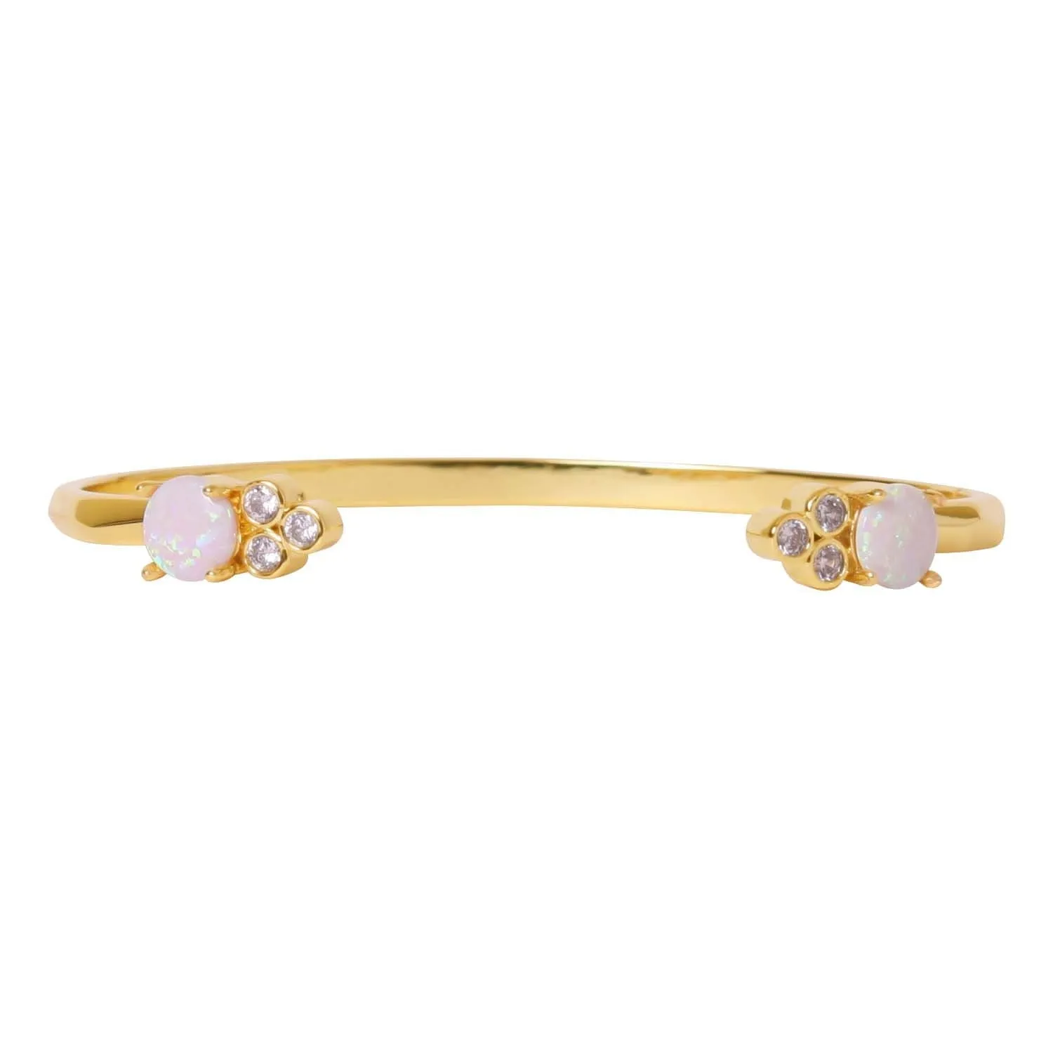 Ophelia Shiny Gold & Blue Opal Cuff Bracelet