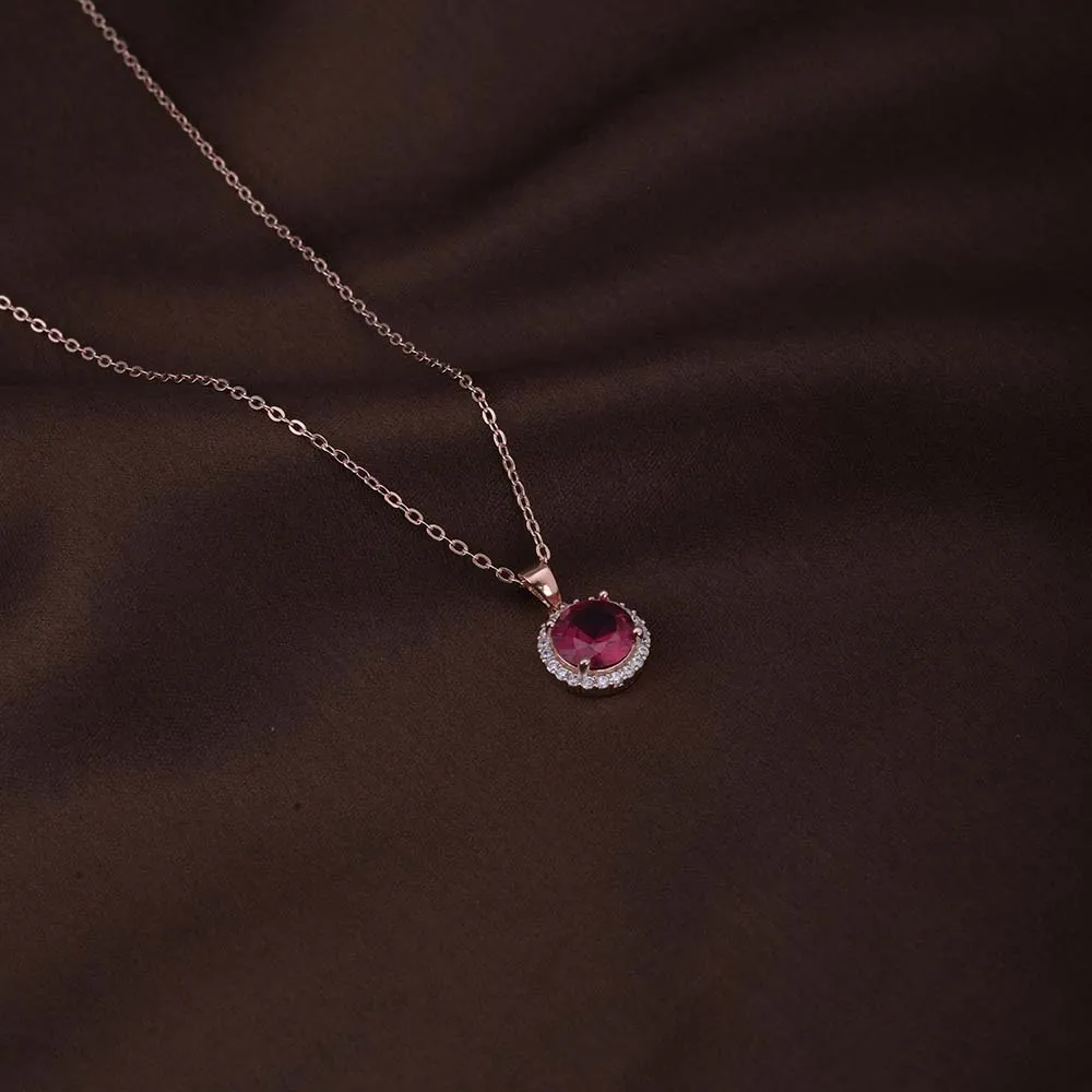 Opulent Ruby Necklace | Rose Gold