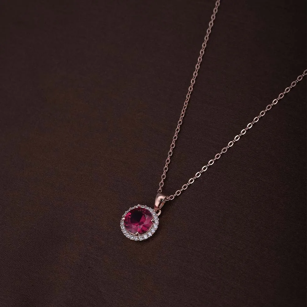 Opulent Ruby Necklace | Rose Gold