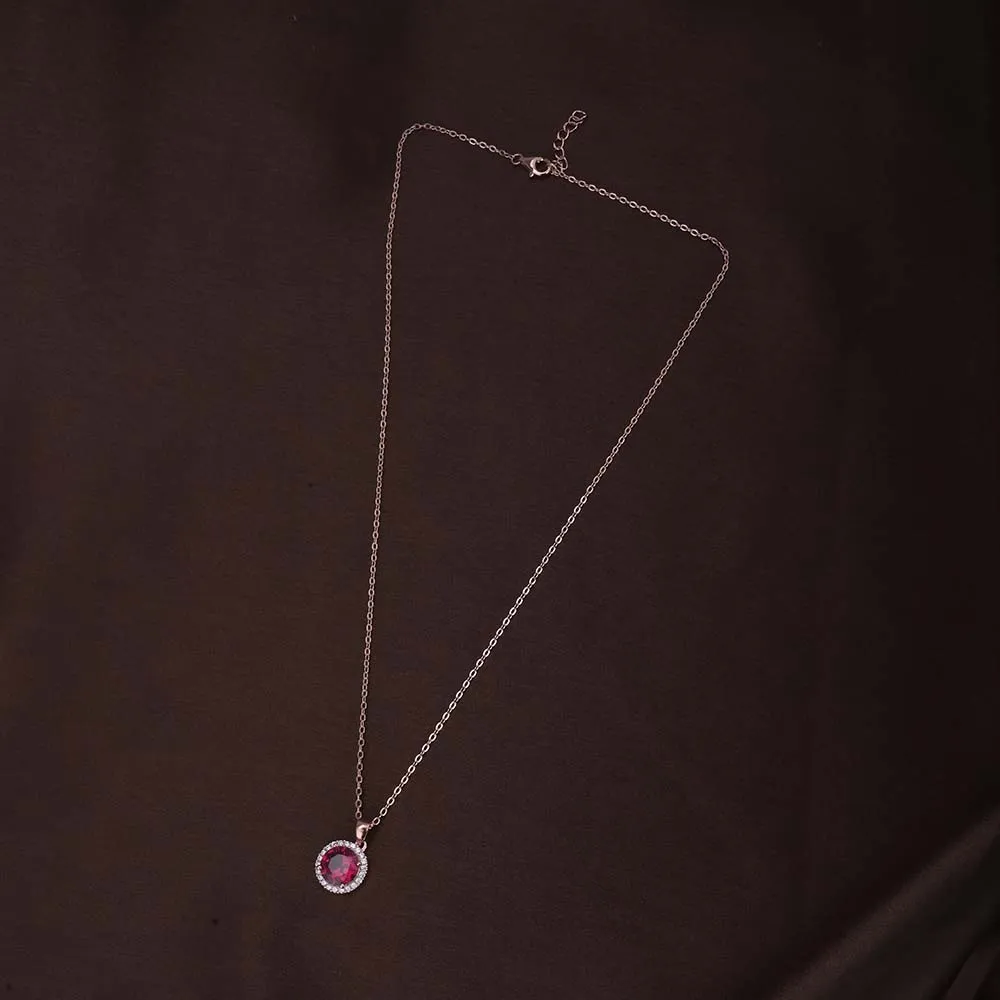 Opulent Ruby Necklace | Rose Gold