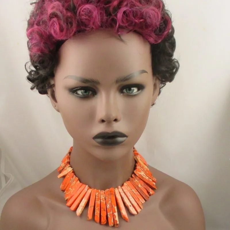 Orange Terra Jasper Collar Necklace