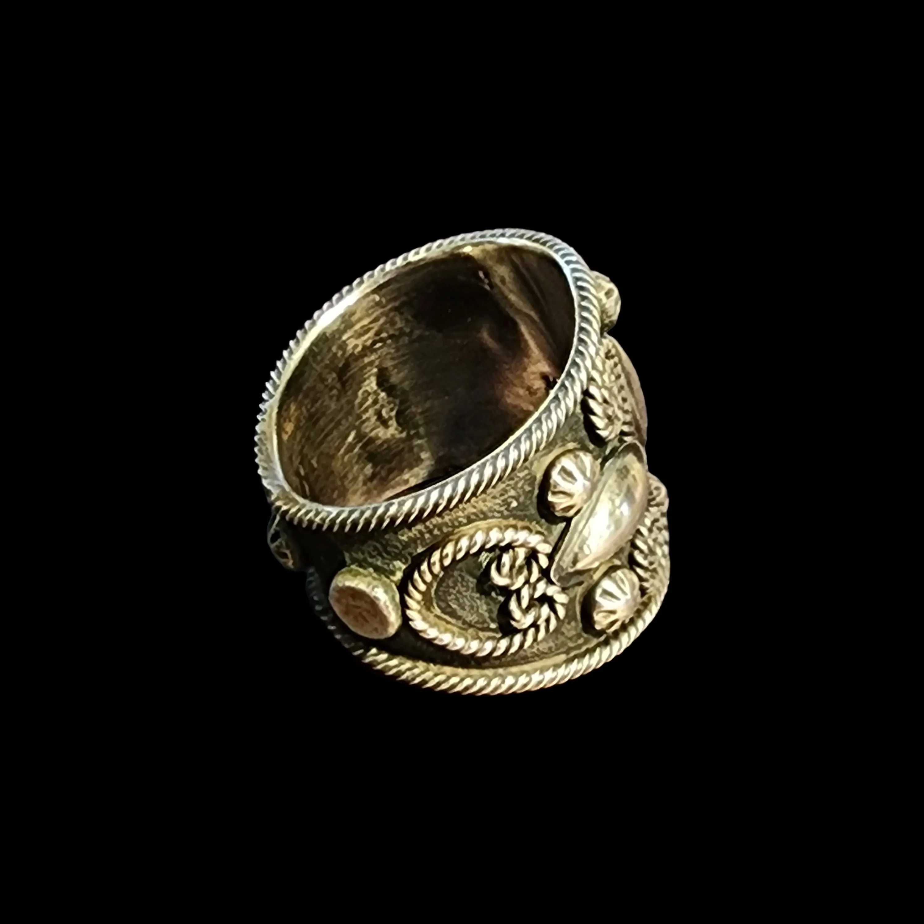 Ornate Cigar Band Ring - Size 7.5