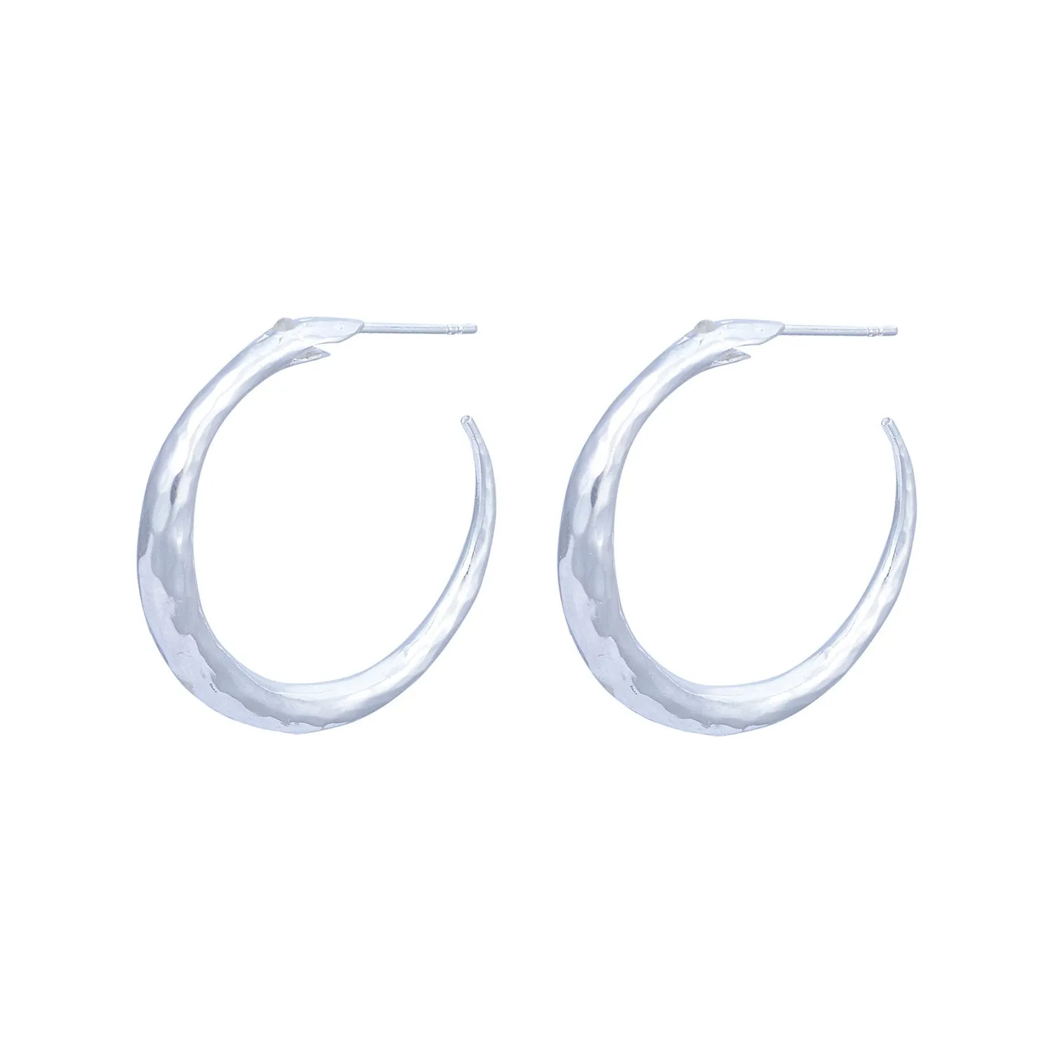 Oroboros Large Sterling Silver Moonstone Hoops