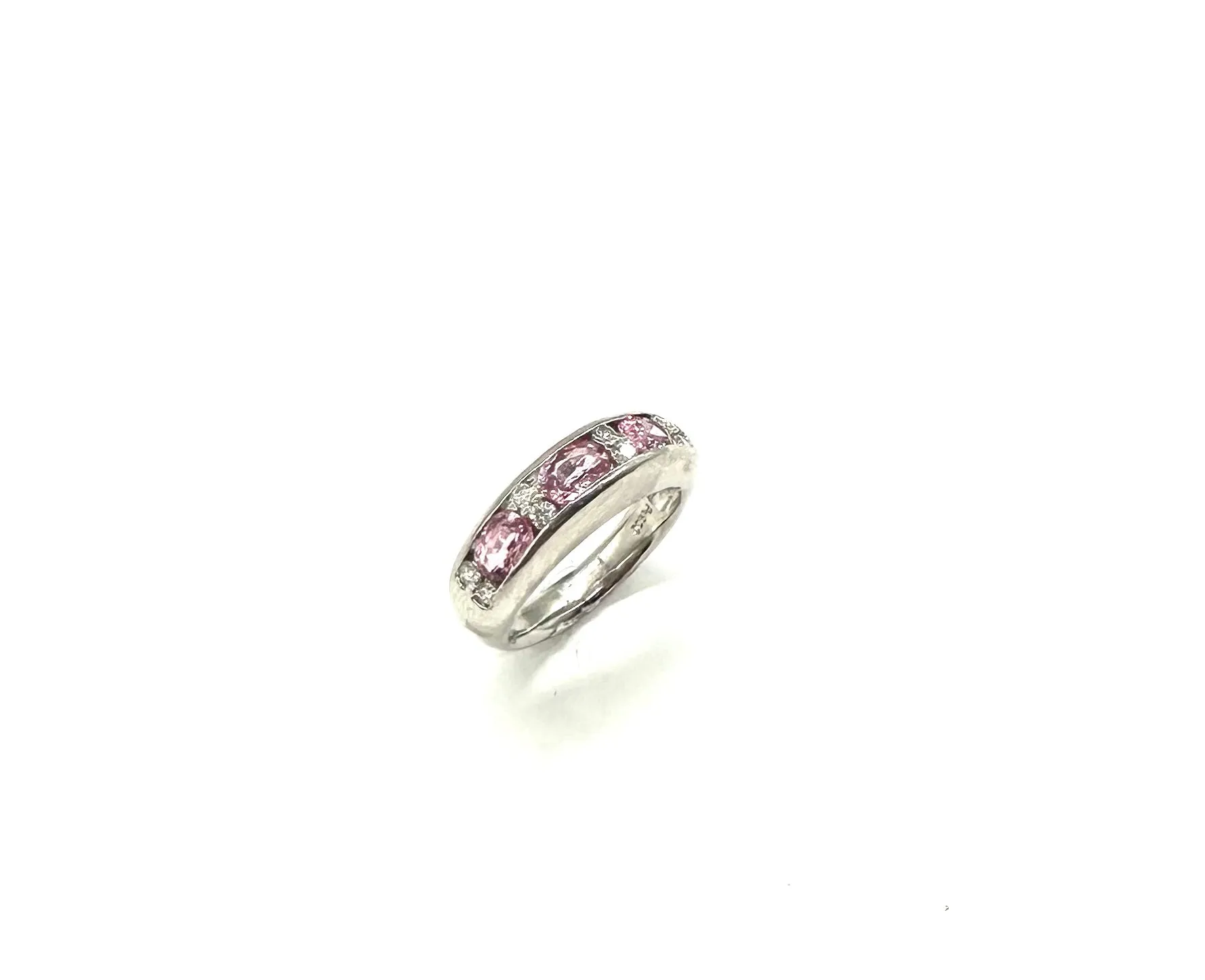 Oval Shaped Pink Sapphire & Diamond Ring